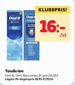 Priso Hemköp Oral-B Tandkräm erbjuda