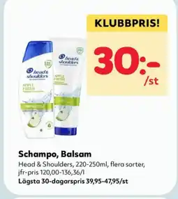 Priso Hemköp Head & Shoulders Schampo, Balsam erbjuda