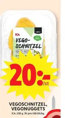 Apotek Hjärtat ICA Vegoschnitzel, vegonuggets erbjuda