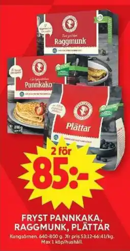Apotek Hjärtat Kungsörnen Fryst pannkaka, raggmunk, plättar erbjuda