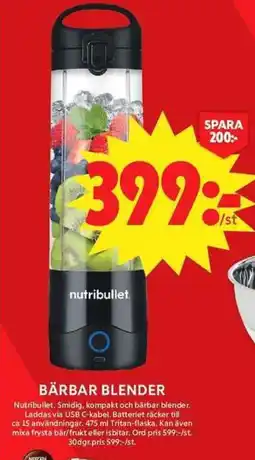 Apotek Hjärtat Nutribullet Bärbar blender erbjuda