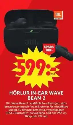 Apotek Hjärtat JBL Hörlur in-ear wave beam 2 erbjuda