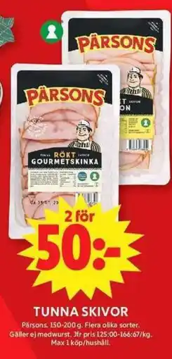 Apotek Hjärtat Pärsons Tunna skivor erbjuda