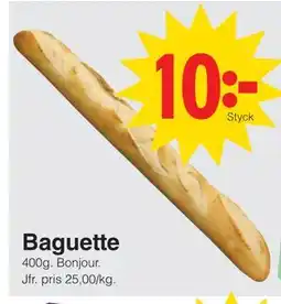 Matöppet Baguette erbjuda