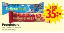 Matöppet Proteinbars erbjuda