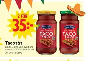 Matöppet Tacosås erbjuda