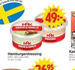 Matöppet Hamburgerdressing erbjuda