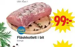 Matöppet Fläskkotlett i bit erbjuda