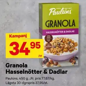 City Gross Granola Hasselnötter & Dadlar erbjuda