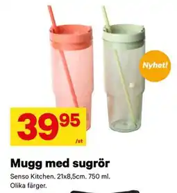 City Gross Mugg med sugrör erbjuda