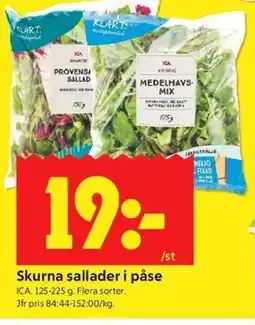 ICA Kvantum ICA Skurna sallader i påse erbjuda