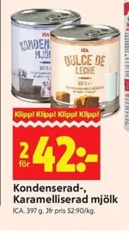 ICA Kvantum ICA Kondenserad-, Karamelliserad mjölk erbjuda