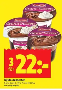 ICA Kvantum Grand Dessert Kylda desserter erbjuda