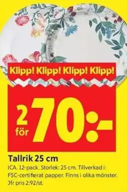 ICA Kvantum Tallrik erbjuda