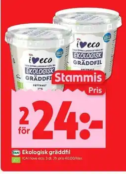 ICA Kvantum ICA kologisk gräddfil erbjuda