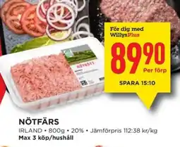 Willys Nötfärs erbjuda