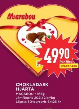 Willys MARABOU Chokladask hjärta erbjuda