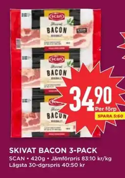 Willys SCAN Skivat bacon 3-pack erbjuda
