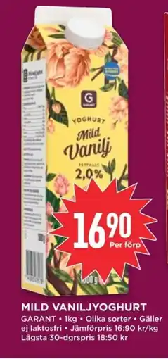 Willys GARANT Mild vaniljyoghurt erbjuda
