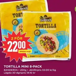 Willys BANDEROS Tortilla mini 8-pack erbjuda