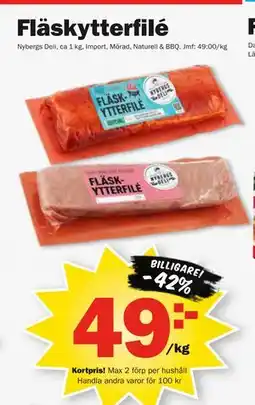Pekås Fläskytterfilé, Medlemspris erbjuda