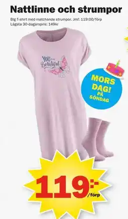 Pekås Nattlinne och strumpor erbjuda