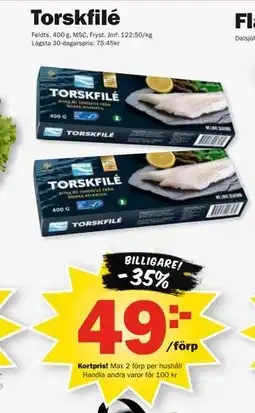 Pekås Torskfilé, Medlemspris erbjuda