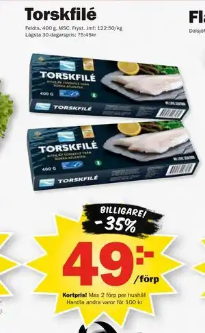 Pekås Torskfilé, Medlemspris erbjuda