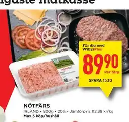 Willys NÖTFÄRS, Medlemspris erbjuda