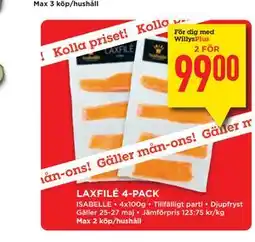 Willys LAXFILÉ 4-PACK, Medlemspris erbjuda