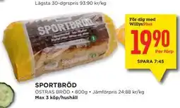 Willys SPORTBRÖD, Medlemspris erbjuda