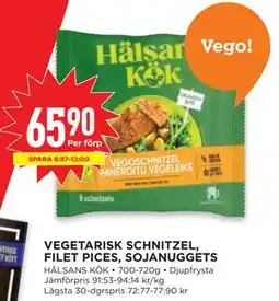 Willys VEGETARISK SCHNITZEL, FILET PICES, SOJANUGGETS erbjuda