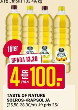 ÖoB TASTE OF NATURE SOLROS-/RAPSOLJA erbjuda