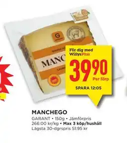 Willys MANCHEGO, Medlemspris erbjuda
