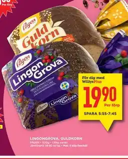 Willys LINGONGROVA, GULDKORN, Medlemspris erbjuda