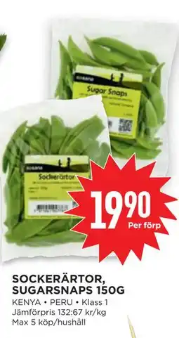 Willys SOCKERÄRTOR, SUGARSNAPS 150G erbjuda