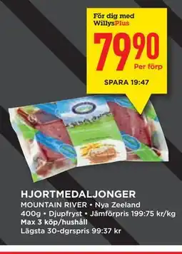 Willys HJORTMEDALJONGER, Medlemspris erbjuda