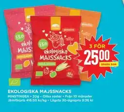 Willys EKOLOGISKA MAJSSNACKS erbjuda