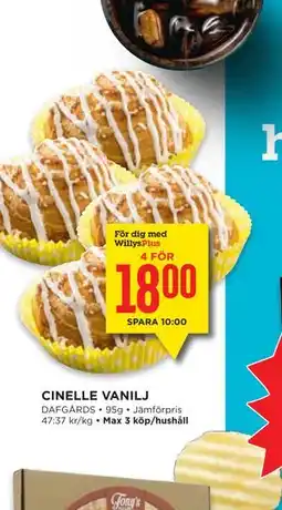 Willys CINELLE VANILJ, Medlemspris erbjuda