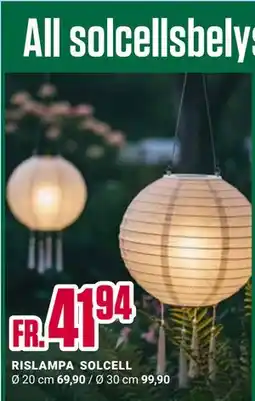 ÖoB RISLAMPA SOLCELL erbjuda
