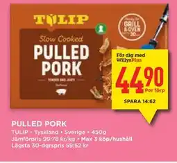 Willys Hemma PULLED PORK, Medlemspris erbjuda