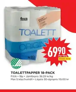 Willys Hemma TOALETTPAPPER 18-PACK erbjuda