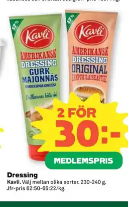 Coop Daglivs Dressing, Medlemspris erbjuda