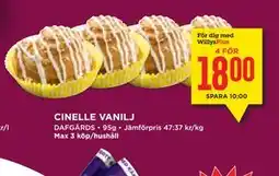 Willys Hemma CINELLE VANILJ, Medlemspris erbjuda