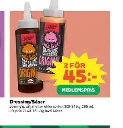 Coop Daglivs Dressing/Såser, Medlemspris erbjuda