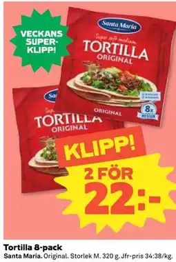 Coop Daglivs Tortilla 8-pack erbjuda