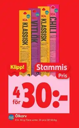 ICA Kvantum Ölkorv, Medlemspris erbjuda