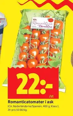 ICA Kvantum Romanticatomater i ask erbjuda