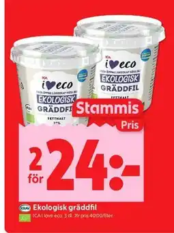 ICA Kvantum Ekologisk gräddfil, Medlemspris erbjuda