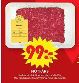 ICA Maxi Nötfärs erbjuda